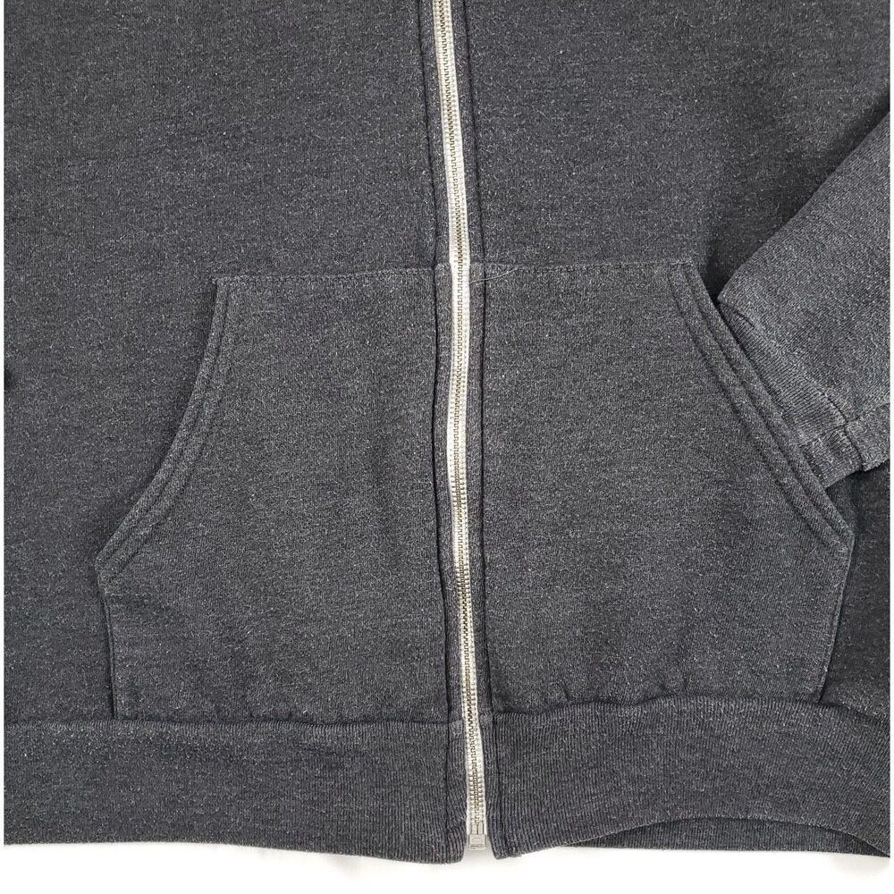 American Apparel F497 Gray Harvard Sweatshirt Hoodie Full‎ Zip University School - Picture 6 of 6